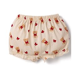 Babyhug 100% Cotton Knit Bloomers With Teddy Bear Print Pack of 3 - Multicolor