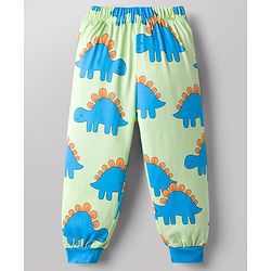 Babyhug Cotton Knit Full Sleeves Dino Printed Co-Ords T-Shirt & Pyjama Night Suit - Light Green