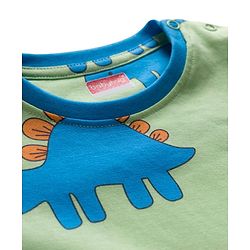 Babyhug Cotton Knit Full Sleeves Dino Printed Co-Ords T-Shirt & Pyjama Night Suit - Light Green