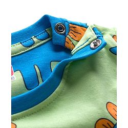 Babyhug Cotton Knit Full Sleeves Dino Printed Co-Ords T-Shirt & Pyjama Night Suit - Light Green