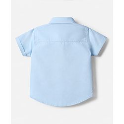 Babyhug Disney 100% Cotton Woven Half Sleeves Printed Shirt with Mickey Mouse Graphics - Blue