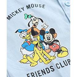 Babyhug Disney 100% Cotton Woven Half Sleeves Printed Shirt with Mickey Mouse Graphics - Blue