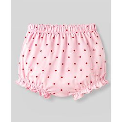 Babyhug 100% Cotton Knit Polka Dots Printed Bloomers Pack of 3 - Peach Lilac & White