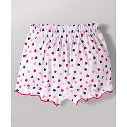 Babyhug 100% Cotton Knit Bloomers With Heart Print Pack of 3 - Multicolor