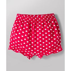 Babyhug 100% Cotton Knit Bloomers With Heart Print Pack of 3 - Multicolor
