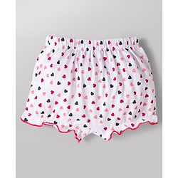 Babyhug 100% Cotton Knit Bloomers With Heart Print Pack of 3 - Multicolor