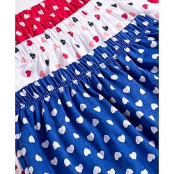 Babyhug 100% Cotton Knit Bloomers With Heart Print Pack of 3 - Multicolor
