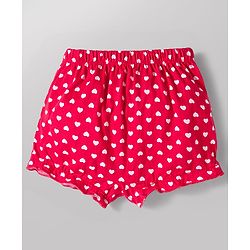 Babyhug 100% Cotton Knit Bloomers With Heart Print Pack of 3 - Multicolor