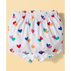 Babyhug 100% Cotton Knit Polka Dots & Hearts Printed Bloomers Pack Of 3 - Multicolour