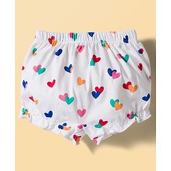 Babyhug 100% Cotton Knit Polka Dots & Hearts Printed Bloomers Pack Of 3 - Multicolour