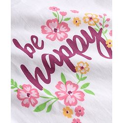 Babyhug Cotton Knit T-Shirts Half Sleeves with Graphics White 6-9 Months