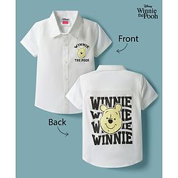 Babyhug Disney Poplin Woven Half Sleeves Shirt With Winnie The Pooh Graphics - White