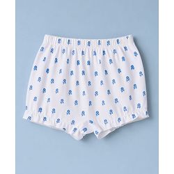 Babyhug 100% Cotton Knit Bloomer With Floral & Bow Print Pack of 3 - White & Pink