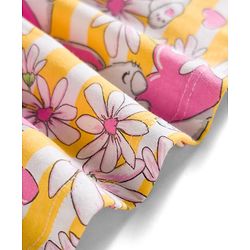 Babyhug Single Jersey Knit Sleeveless Floral & Bunny Printed Frock - Multicolour