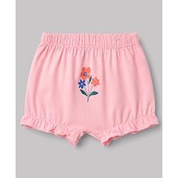 Babyhug 100% Cotton Single Jersey Knit Bloomers With Floral Print Pack of 3 - Multicolor