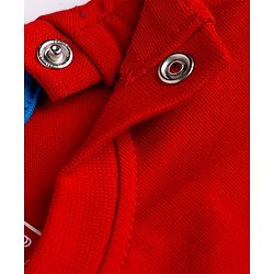 Babyhug Cotton Knit Half Sleeves T-Shirt & Pyjama Night Suit With Vehicle Print - Red