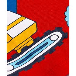 Babyhug Cotton Knit Half Sleeves T-Shirt & Pyjama Night Suit With Vehicle Print - Red