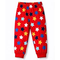 Babyhug Cotton Knit Half Sleeves T-Shirt & Pyjama Night Suit With Vehicle Print - Red