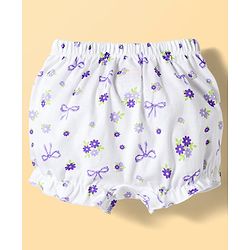Babyhug 100% Cotton Knit Bloomers With Floral & Duck Print Pack of 3 - Multicolor