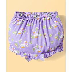 Babyhug 100% Cotton Knit Bloomers With Floral & Duck Print Pack of 3 - Multicolor