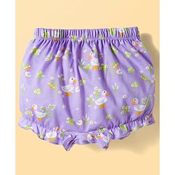 Babyhug 100% Cotton Knit Bloomers With Floral & Duck Print Pack of 3 - Multicolor