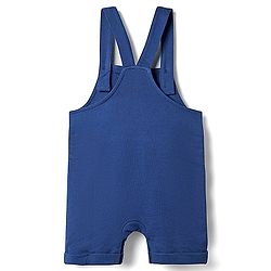 Babyhug 100% Cotton Single Jersey Knit Half Sleeves T-Shirt & Dungaree Set with Safari Print - Red & Navy Blue
