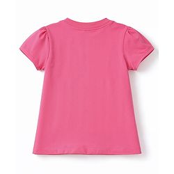Babyhug 100% Cotton Knit Half Sleeves T-Shirt & Shorts Co-ord Night Suit With Heart Print - Pink