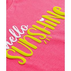 Babyhug 100% Cotton Knit Half Sleeves T-Shirt & Shorts Co-ord Night Suit With Heart Print - Pink
