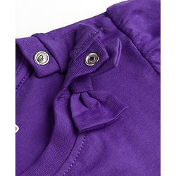 Babyhug Cotton Knit Half Sleeves Floral & Polka Dots Printed T-Shirt & Shorts Night Suit - Purple