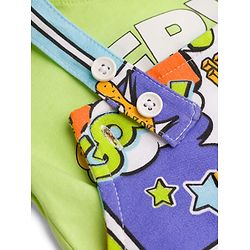 Babyhug Single Jersey Knit Half Sleeves T-Shirt & Dungaree Set with Text Print - Green