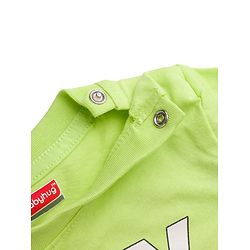 Babyhug Single Jersey Knit Half Sleeves T-Shirt & Dungaree Set with Text Print - Green