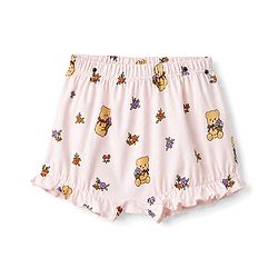 Babyhug 100% Cotton Knit Floral & Bear Printed Bloomers Pack of 3 - Peach Lilac & Orange