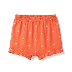 Babyhug 100% Cotton Knit Floral & Bear Printed Bloomers Pack of 3 - Peach Lilac & Orange
