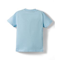 Babyhug Cotton Knit Half Sleeves T-Shirt & Shorts Night Suit With Teddy Bear Print - Light Blue