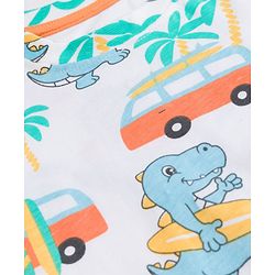 Babyhug 100% Cotton Knit Beach Theme & Dino Printed Co-Ord T-Shirt & Shorts Set - Multicolour