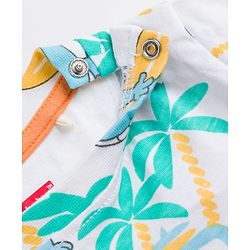 Babyhug 100% Cotton Knit Beach Theme & Dino Printed Co-Ord T-Shirt & Shorts Set - Multicolour