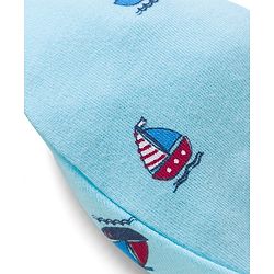 Babyhug 100% Cotton Interlock Knit Mittens & Booties With Boat Print - Blue