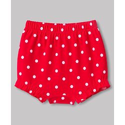 Babyhug 100% Cotton Single Jersey Knit Bloomers With Dot and Floral Print Pack of 3 -Pink,White,Red