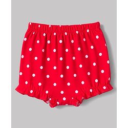 Babyhug 100% Cotton Single Jersey Knit Bloomers With Dot and Floral Print Pack of 3 -Pink,White,Red