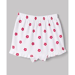 Babyhug 100% Cotton Single Jersey Knit Bloomers With Dot and Floral Print Pack of 3 -Pink,White,Red