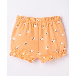 Babyhug 100% Cotton Knit Floral & Tropical Theme Printed Bloomers Pack Of 3 - Orange & White
