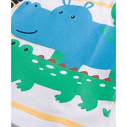 Babyhug Cotton Knit T-Shirt Sleeveless Striped with Graphics Multi Color 6-9 Months