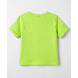 Babyhug Cotton Knit T-Shirts Half Sleeves Structured with Graphics Limegreen 6-9 Months