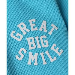 Babyhug Waffle Knit T-Shirt Half Sleeves Structured with Graphics Blue 6-9 Months
