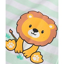 Babyhug Cotton Knit T-Shirt Half Sleeves Striped with Graphics Multi Color 6-9 Months