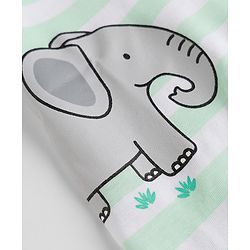 Babyhug Cotton Knit T-Shirt Half Sleeves Striped with Graphics Multi Color 6-9 Months