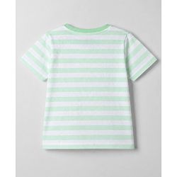 Babyhug Cotton Knit T-Shirt Half Sleeves Striped with Graphics Multi Color 6-9 Months