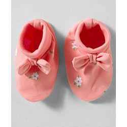 Babyhug 100% Cotton Interlock Knit Floral Printed Mittens & Booties- Multicolor