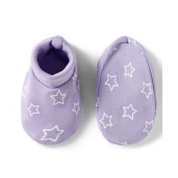 Babyhug 100% Cotton Knit Mittens & Booties Set with Star Print - Lavender