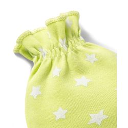 Babyhug 100% Cotton Knit Mittens & Booties With Star Print - Multicolor